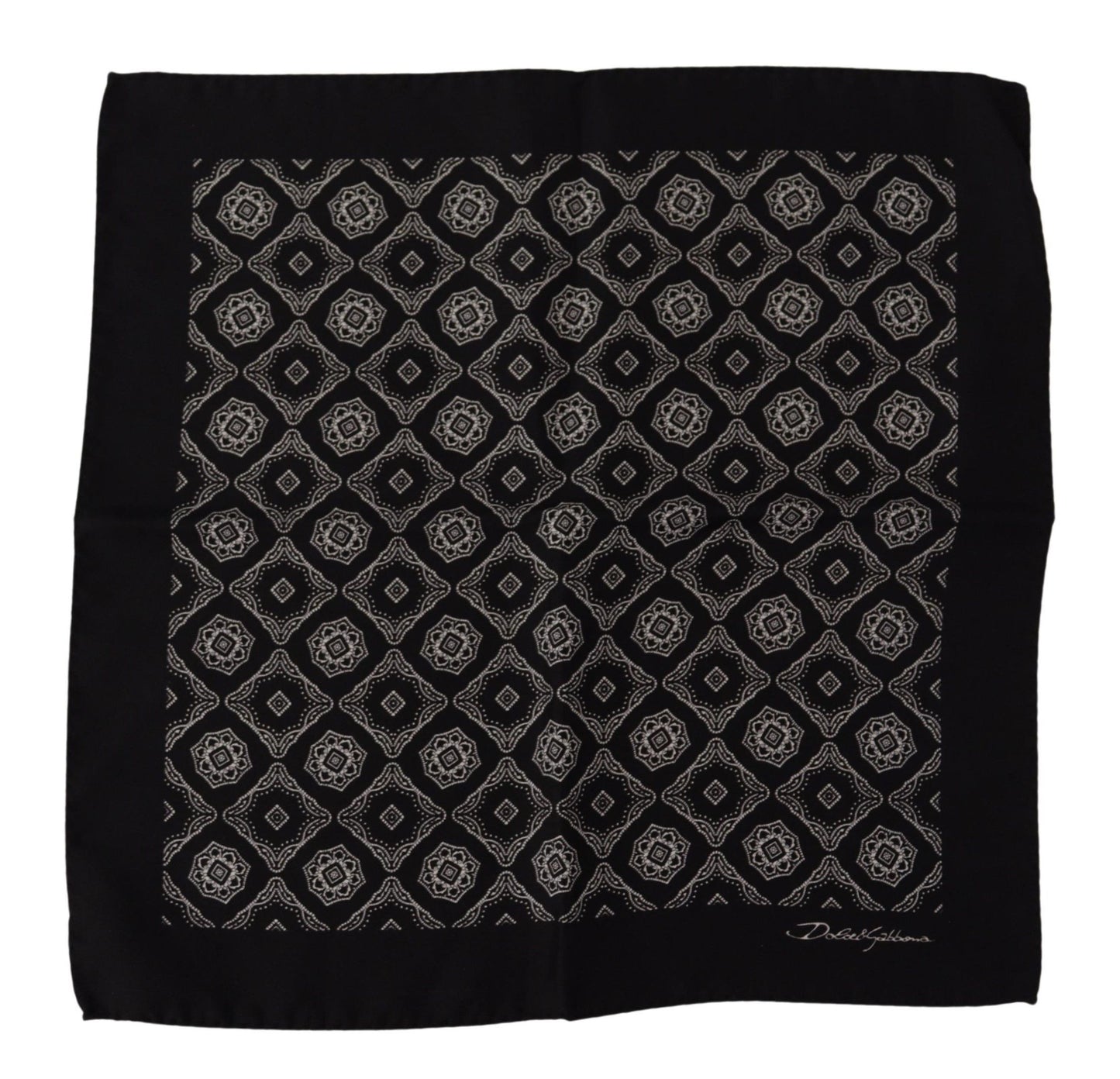 Foulard carré noir Dolce & Gabbana à motifs géométriques