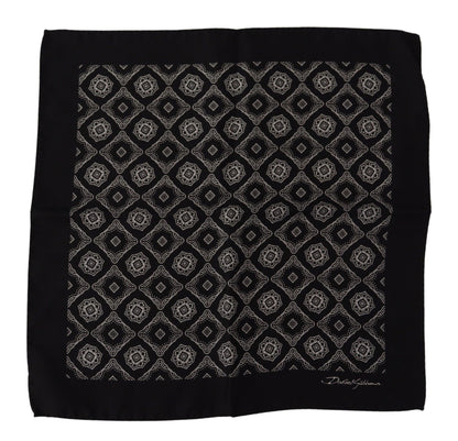 Foulard carré noir Dolce & Gabbana à motifs géométriques