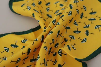Foulard Mouchoir Carré Homme Dolce & Gabbana Jaune Imprimé Logo DG