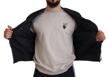 Bomber Jacket Dolce & Gabbana en Nylon Noir avec Logo et Fermeture Éclair