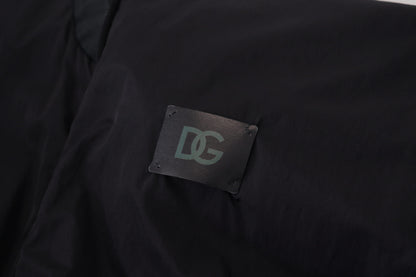 Bomber Jacket Dolce & Gabbana en Nylon Noir avec Logo et Fermeture Éclair