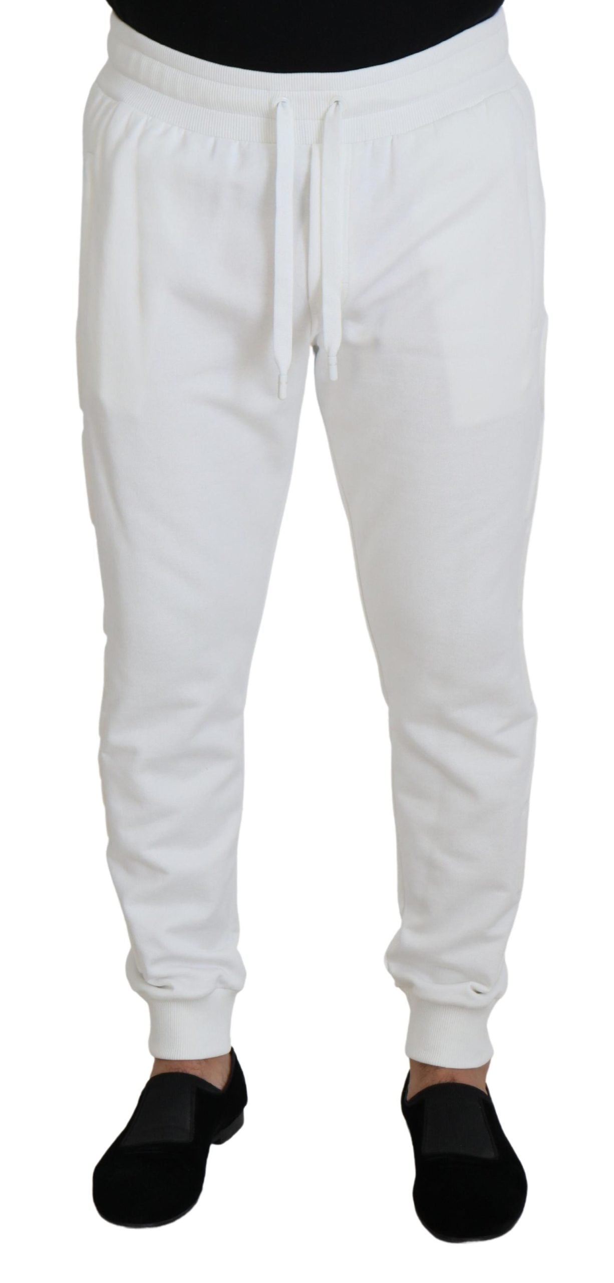Pantalon de jogging en coton blanc à logo sport Dolce & Gabbana