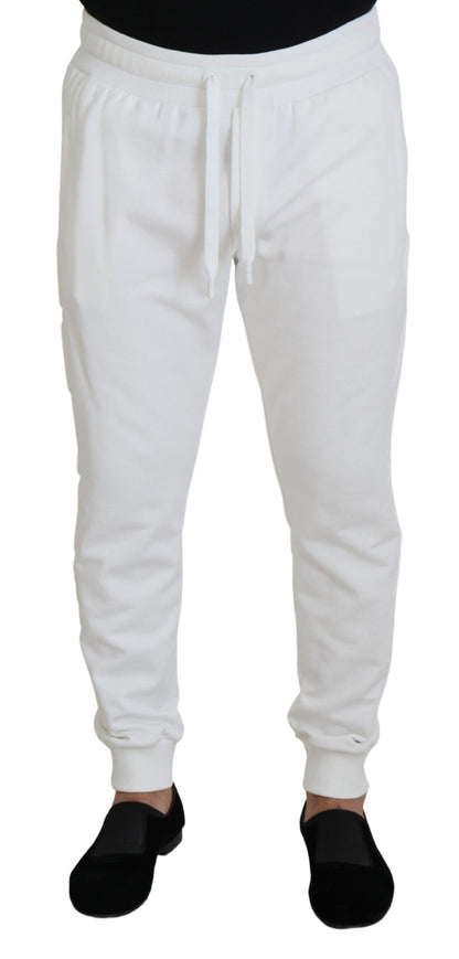 Pantalon de jogging en coton blanc à logo sport Dolce & Gabbana