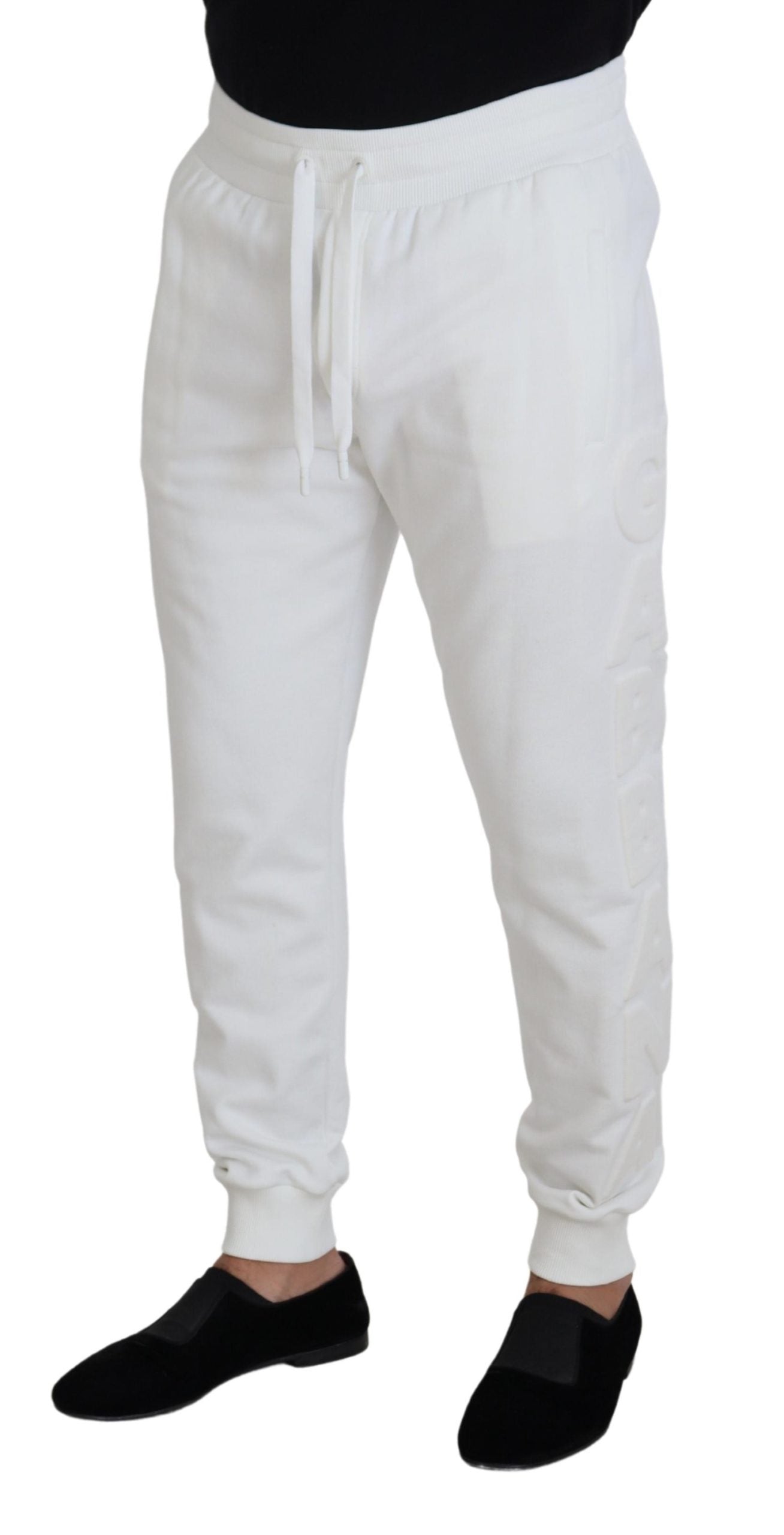 Pantalon de jogging en coton blanc à logo sport Dolce & Gabbana