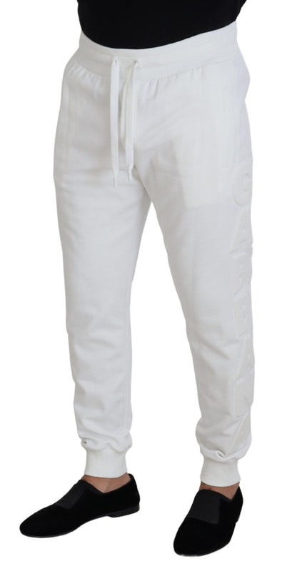 Pantalon de jogging en coton blanc à logo sport Dolce & Gabbana