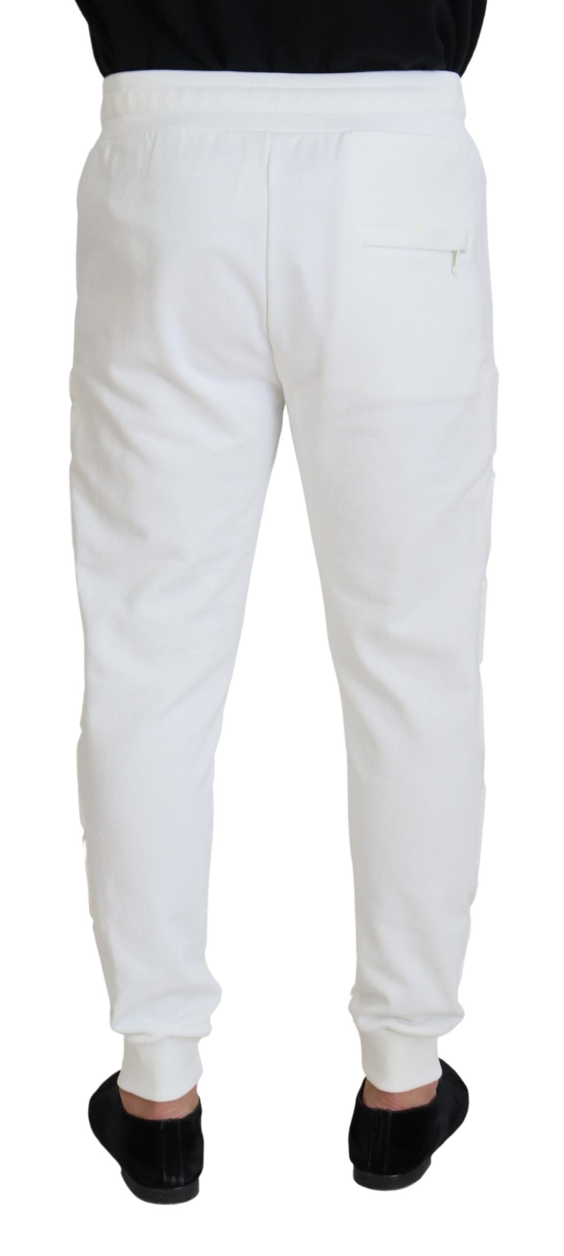 Pantalon de jogging en coton blanc à logo sport Dolce & Gabbana