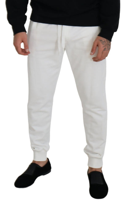 Pantalon de jogging en coton blanc à logo sport Dolce & Gabbana