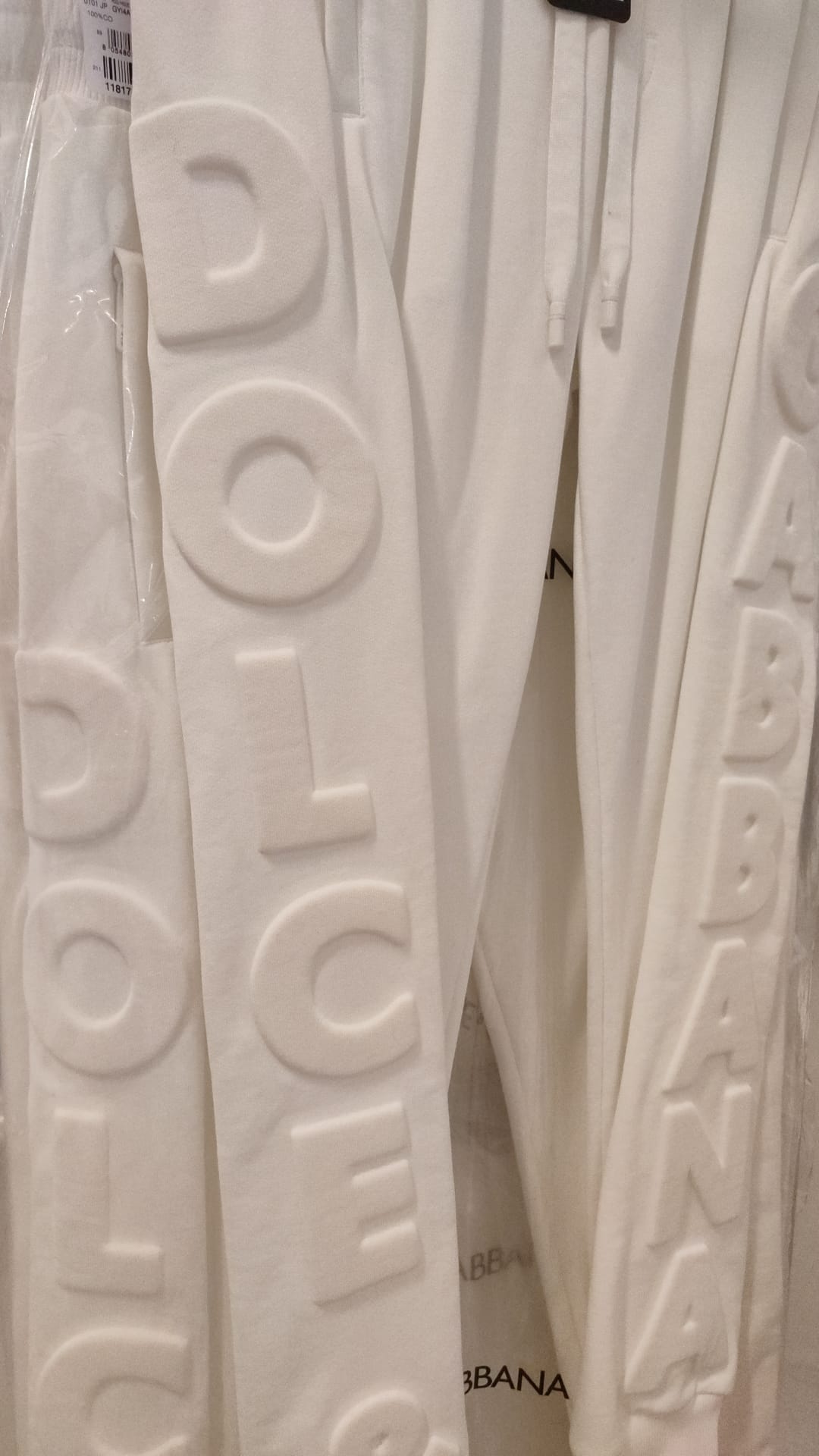 Pantalon de jogging en coton blanc à logo sport Dolce & Gabbana