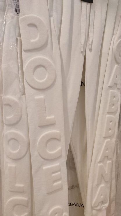 Pantalon de jogging en coton blanc à logo sport Dolce & Gabbana