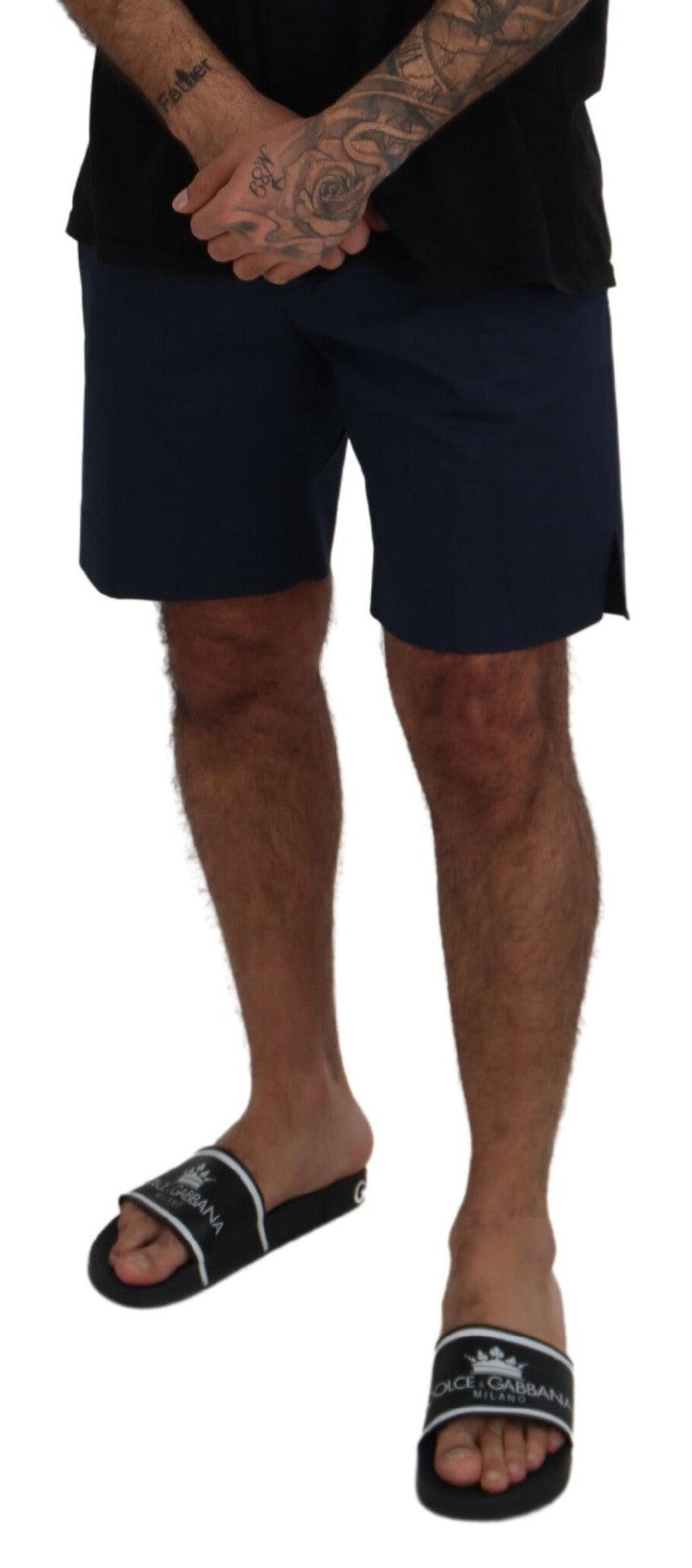 Shorts décontractés Dolce & Gabbana en coton stretch bleu chino