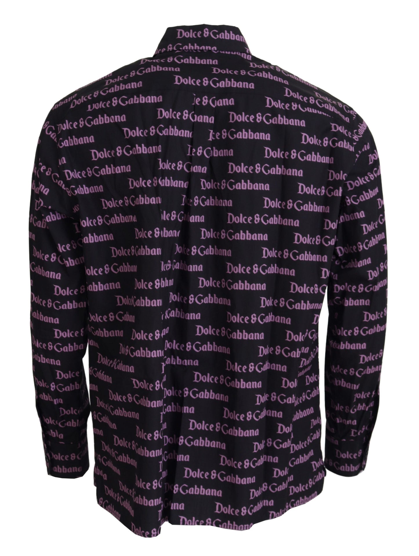 Chemise de Costume Ajustée Dolce & Gabbana Noire Violette à Logo