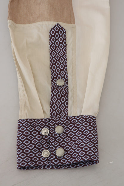 Chemise ajustée Dolce & Gabbana en coton patchwork multicolore