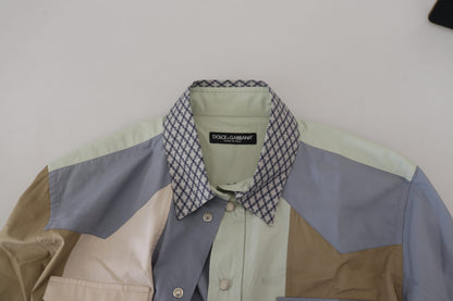 Chemise ajustée Dolce & Gabbana en patchwork de coton multicolore