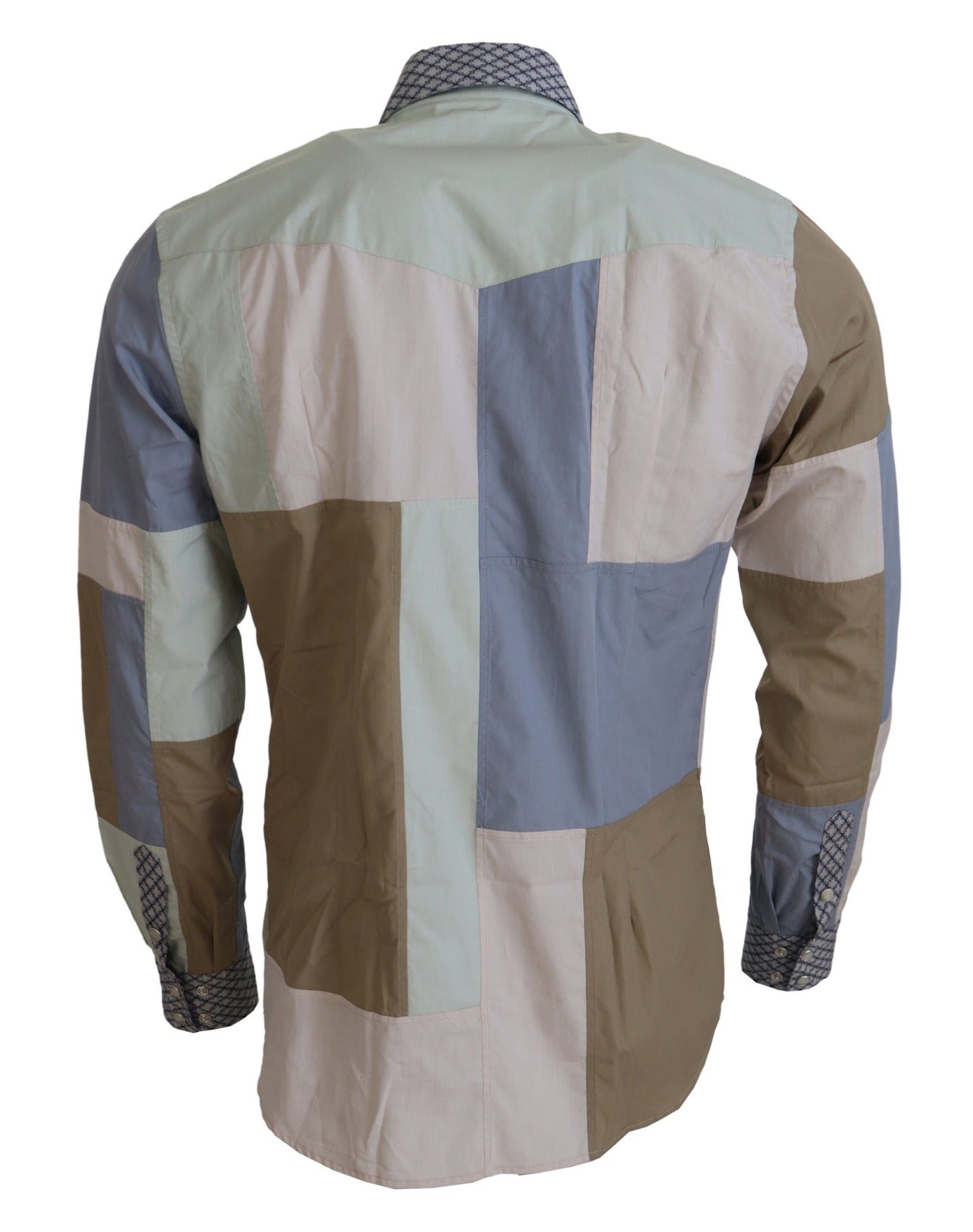 Chemise ajustée Dolce & Gabbana en patchwork de coton multicolore