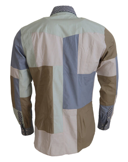 Chemise ajustée Dolce & Gabbana en patchwork de coton multicolore