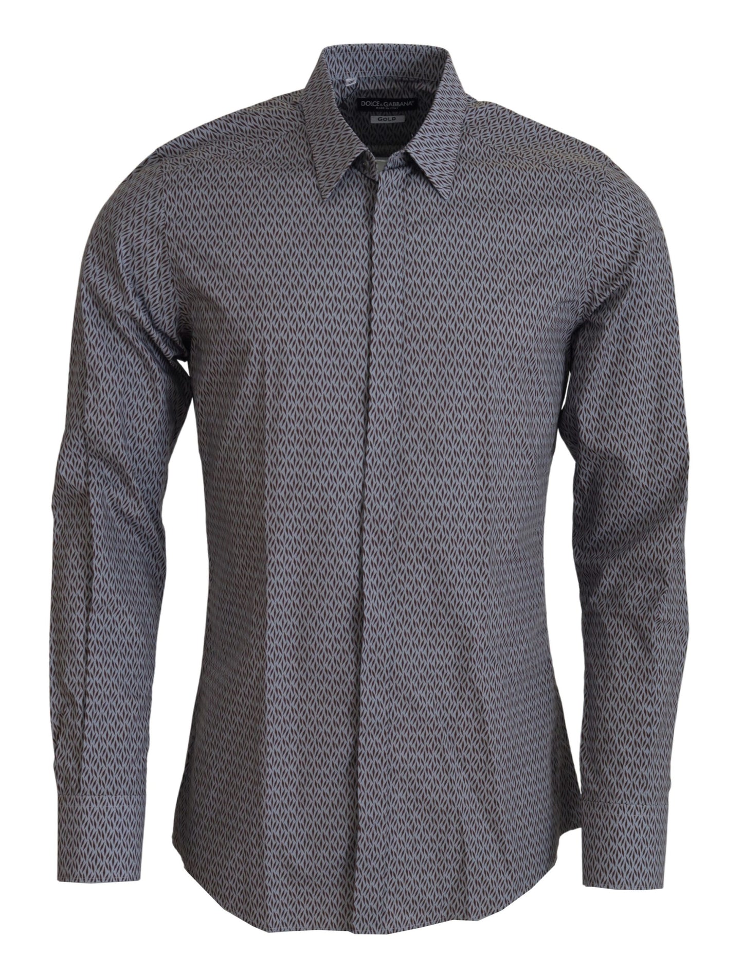 Chemise habillée Dolce & Gabbana gris marron or coupe slim
