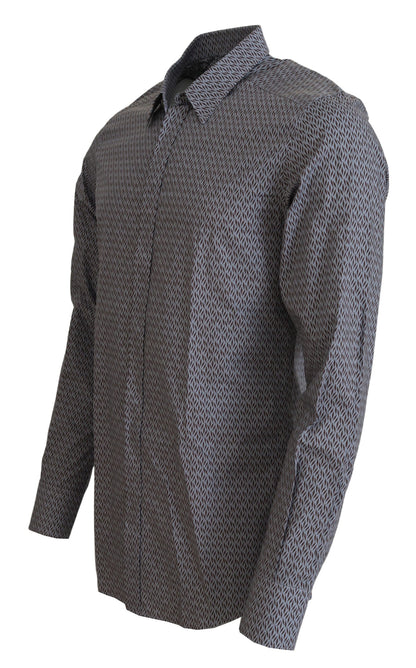 Chemise habillée Dolce & Gabbana gris marron or coupe slim