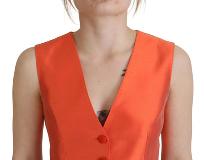 Haut court sans manches orange Dolce & Gabbana