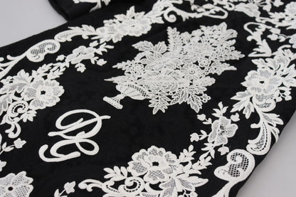 Robe trapèze Dolce & Gabbana en dentelle noire à demi-manches