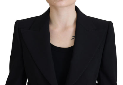 Veste blazer en laine cintrée noire à simple boutonnage Dolce & Gabbana
