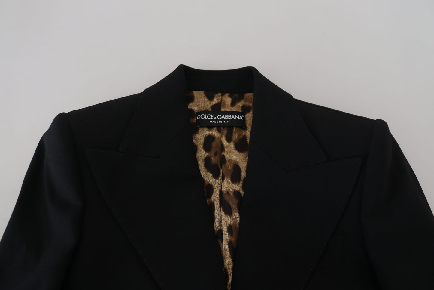 Veste blazer en laine cintrée noire à simple boutonnage Dolce & Gabbana
