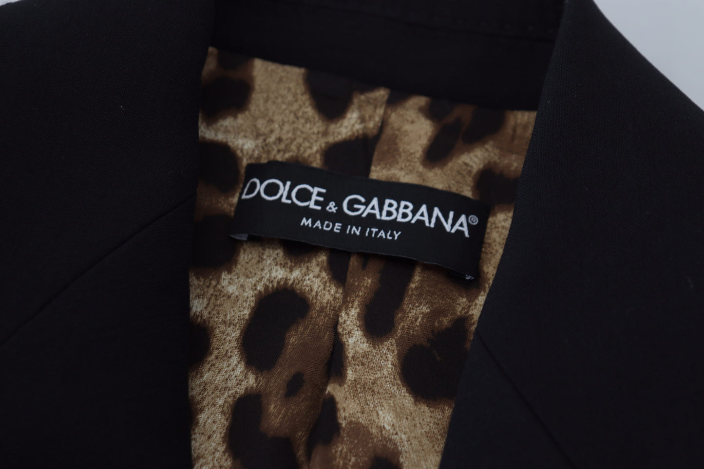 Veste blazer en laine cintrée noire à simple boutonnage Dolce & Gabbana