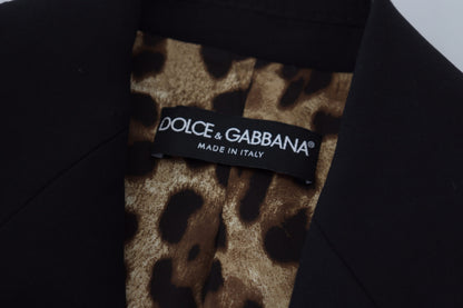 Veste blazer en laine cintrée noire à simple boutonnage Dolce & Gabbana