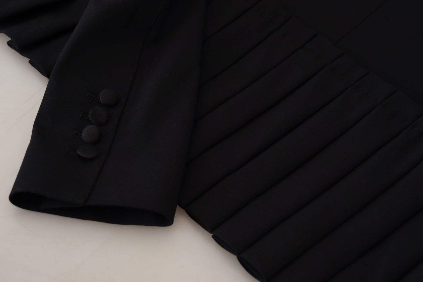 Veste blazer en laine cintrée noire à simple boutonnage Dolce & Gabbana