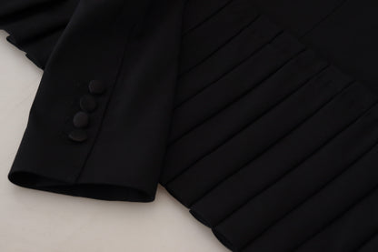 Veste blazer en laine cintrée noire à simple boutonnage Dolce & Gabbana