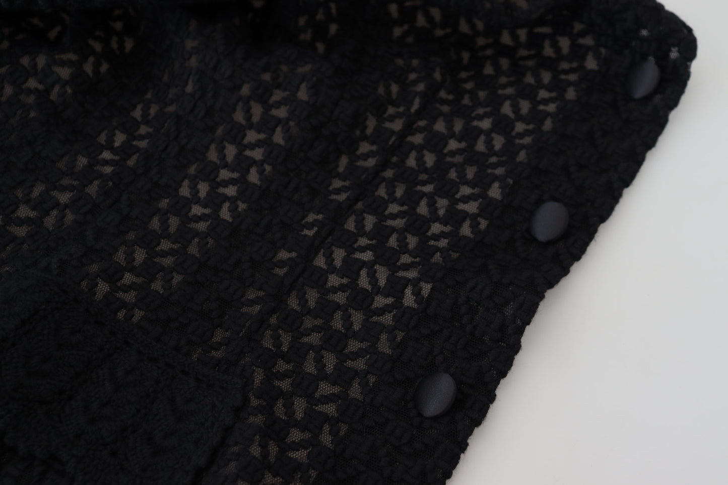 Veste en maille de laine noire Dolce & Gabbana avec col boutonné