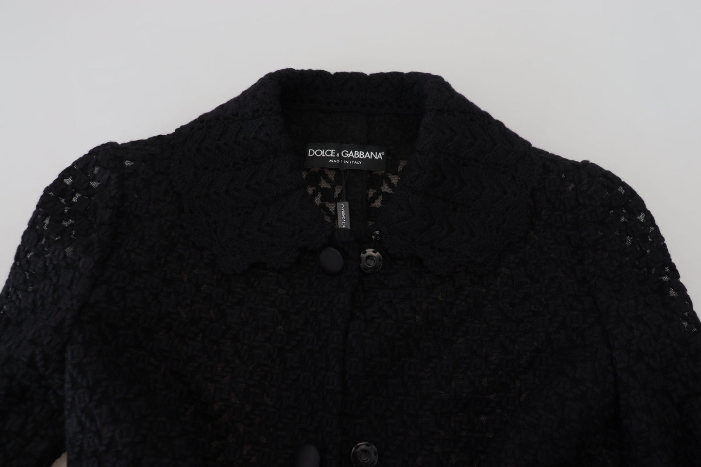 Veste longue en coton avec blazer boutonné noir Dolce & Gabbana