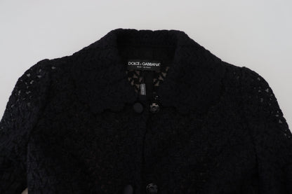 Veste longue en coton avec blazer boutonné noir Dolce & Gabbana
