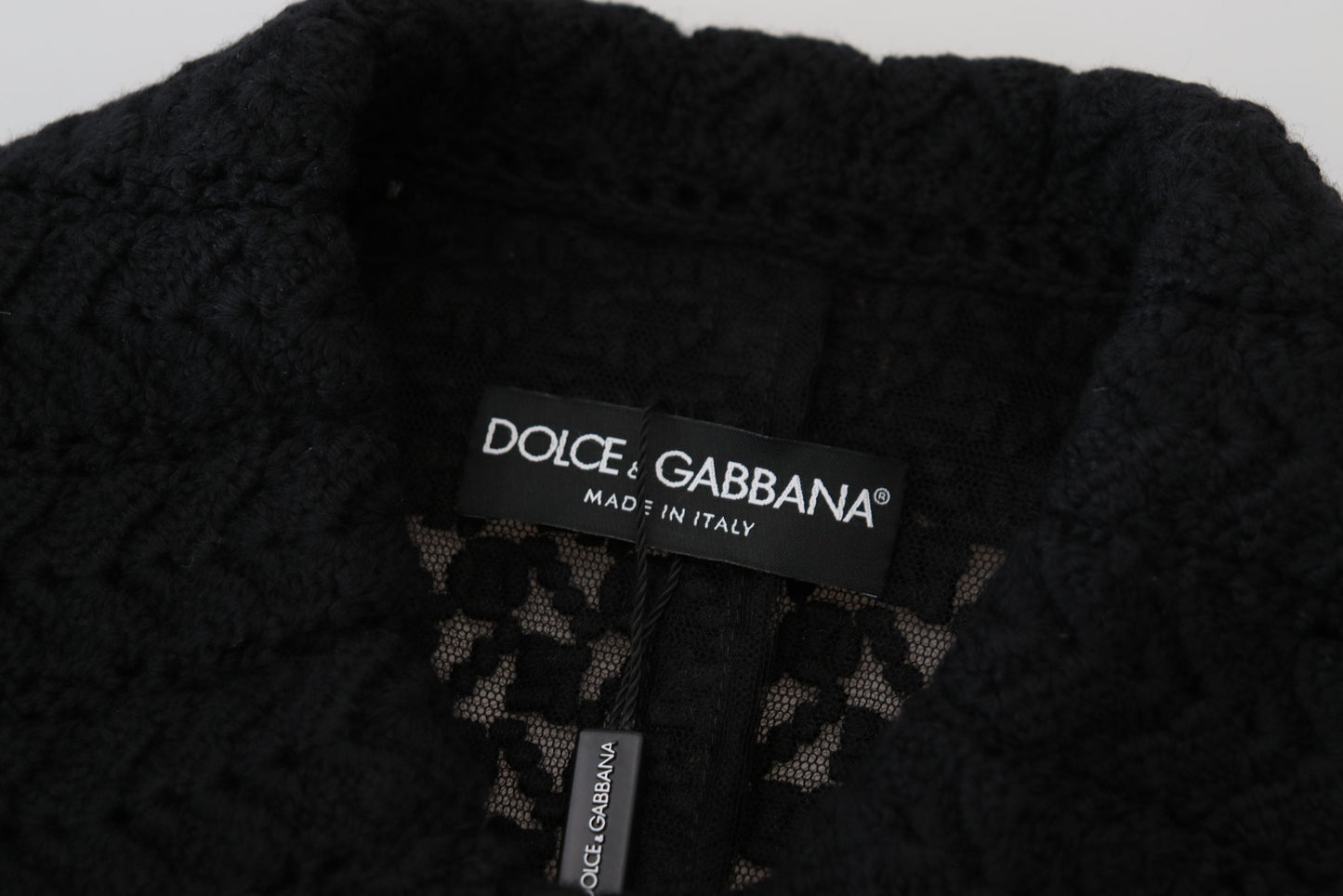 Veste longue en coton avec blazer boutonné noir Dolce & Gabbana