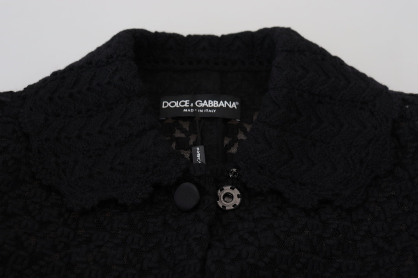 Veste longue en coton avec blazer boutonné noir Dolce & Gabbana
