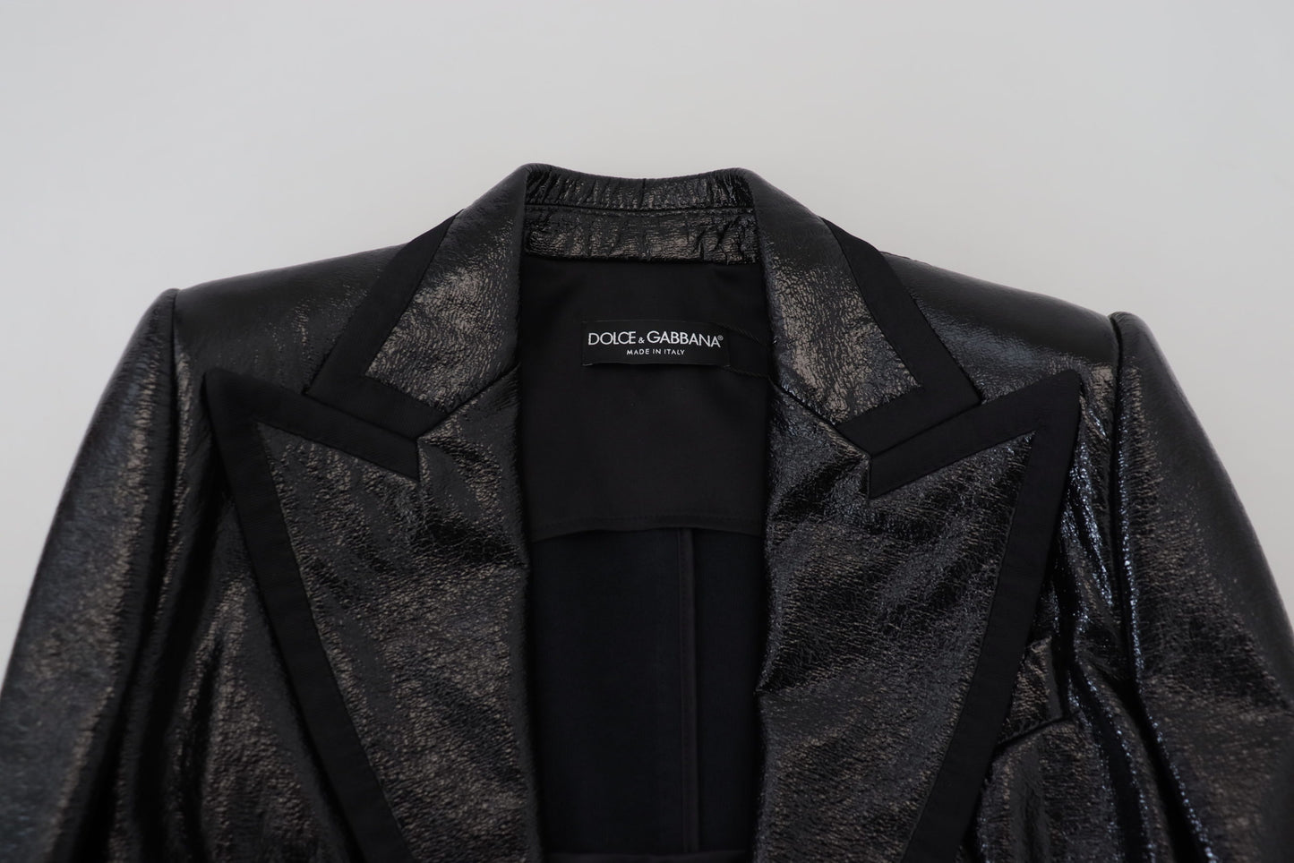 Veste en coton Dolce & Gabbana noire à manches longues et coupe courte