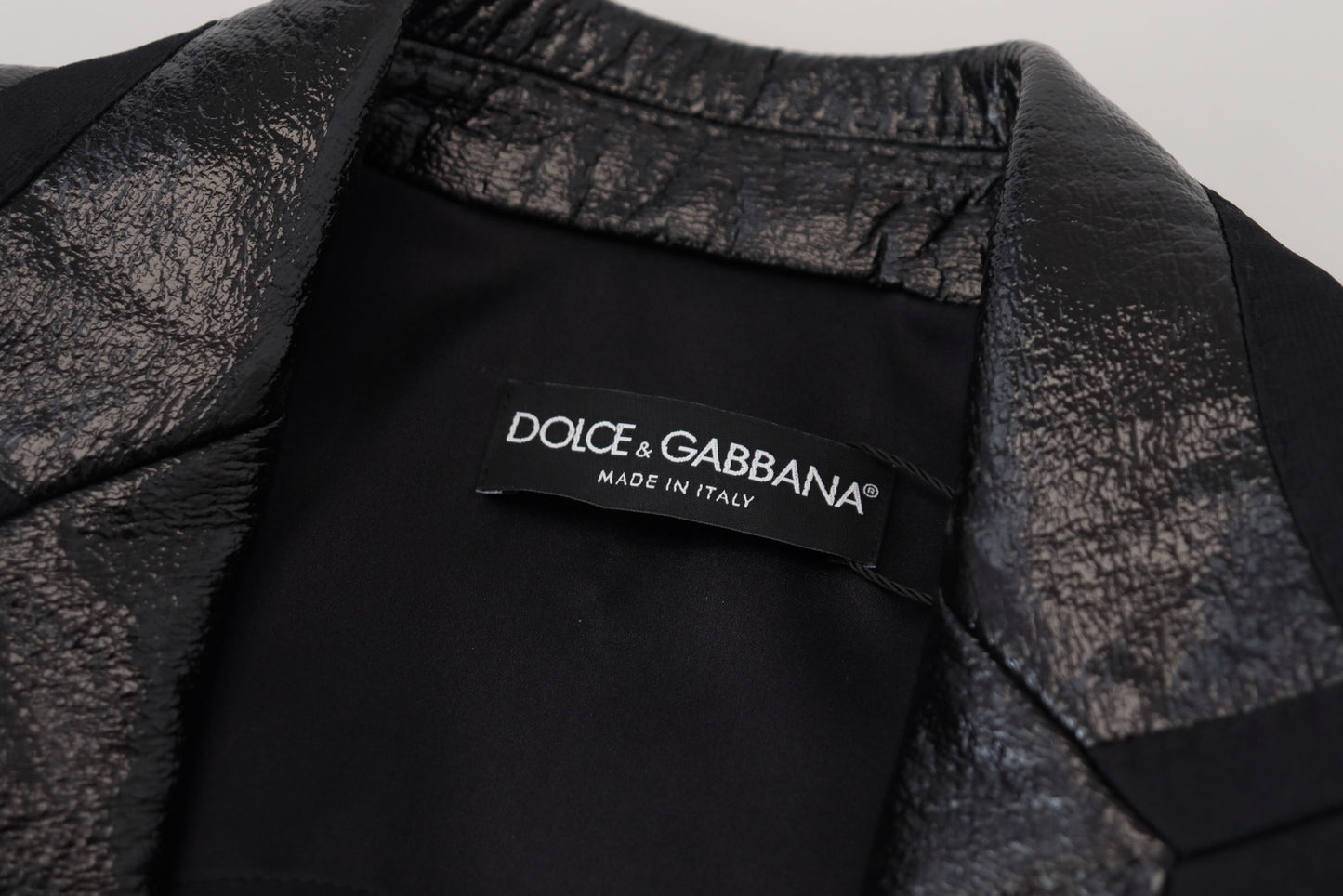 Veste en coton Dolce & Gabbana noire à manches longues et coupe courte