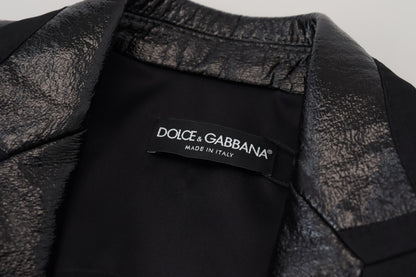 Veste en coton Dolce & Gabbana noire à manches longues et coupe courte