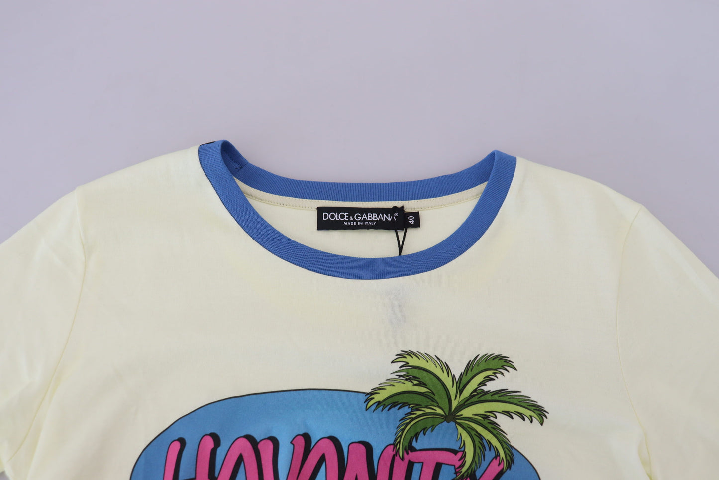 T-shirt en coton à col rond Yellow Havanity Dolce & Gabbana