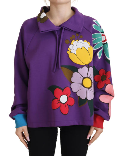 Pull en coton Dolce & Gabbana à imprimé floral violet
