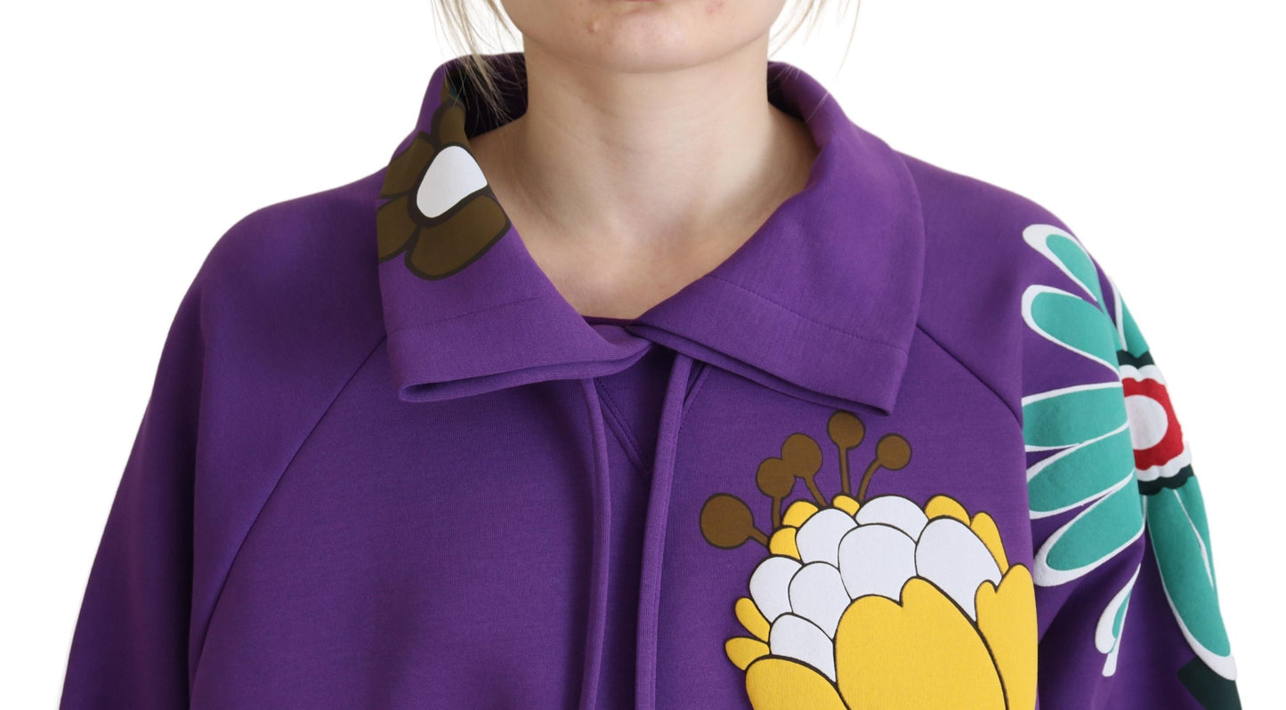 Pull en coton Dolce & Gabbana à imprimé floral violet