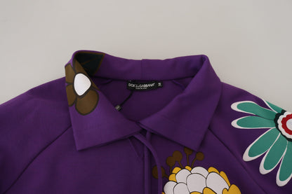 Pull en coton Dolce & Gabbana à imprimé floral violet