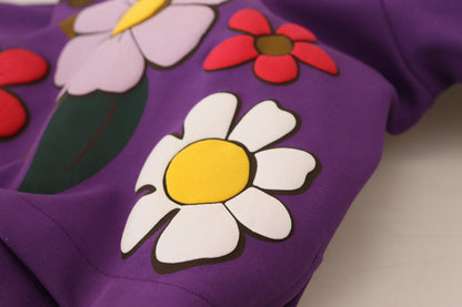 Pull en coton Dolce & Gabbana à imprimé floral violet