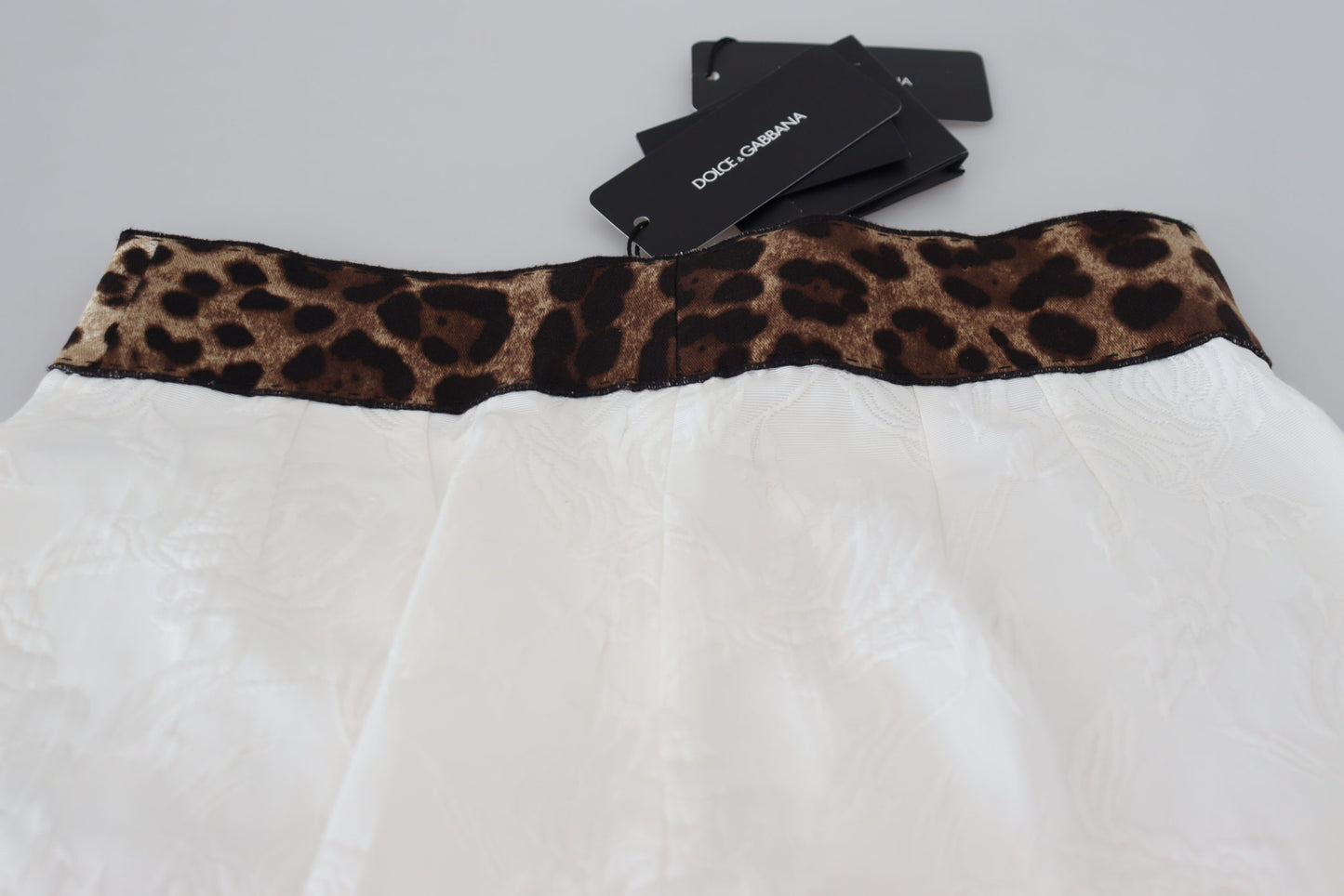 Pantalon taille haute blanc à imprimé léopard Dolce & Gabbana