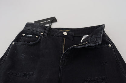 Jean en jean taille haute Dolce & Gabbana en coton noir déchiré