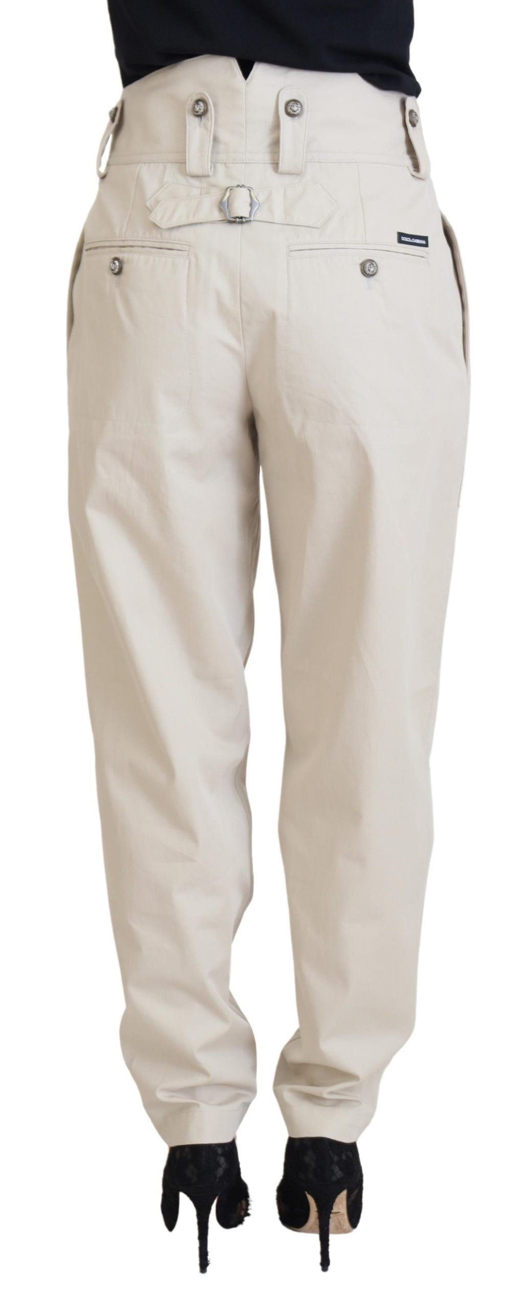 Pantalon taille haute beige Dolce & Gabbana pour femme