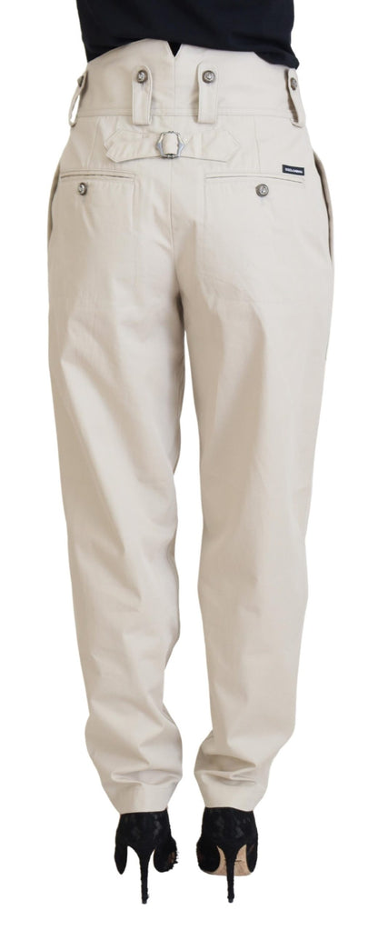 Pantalon taille haute beige Dolce & Gabbana pour femme