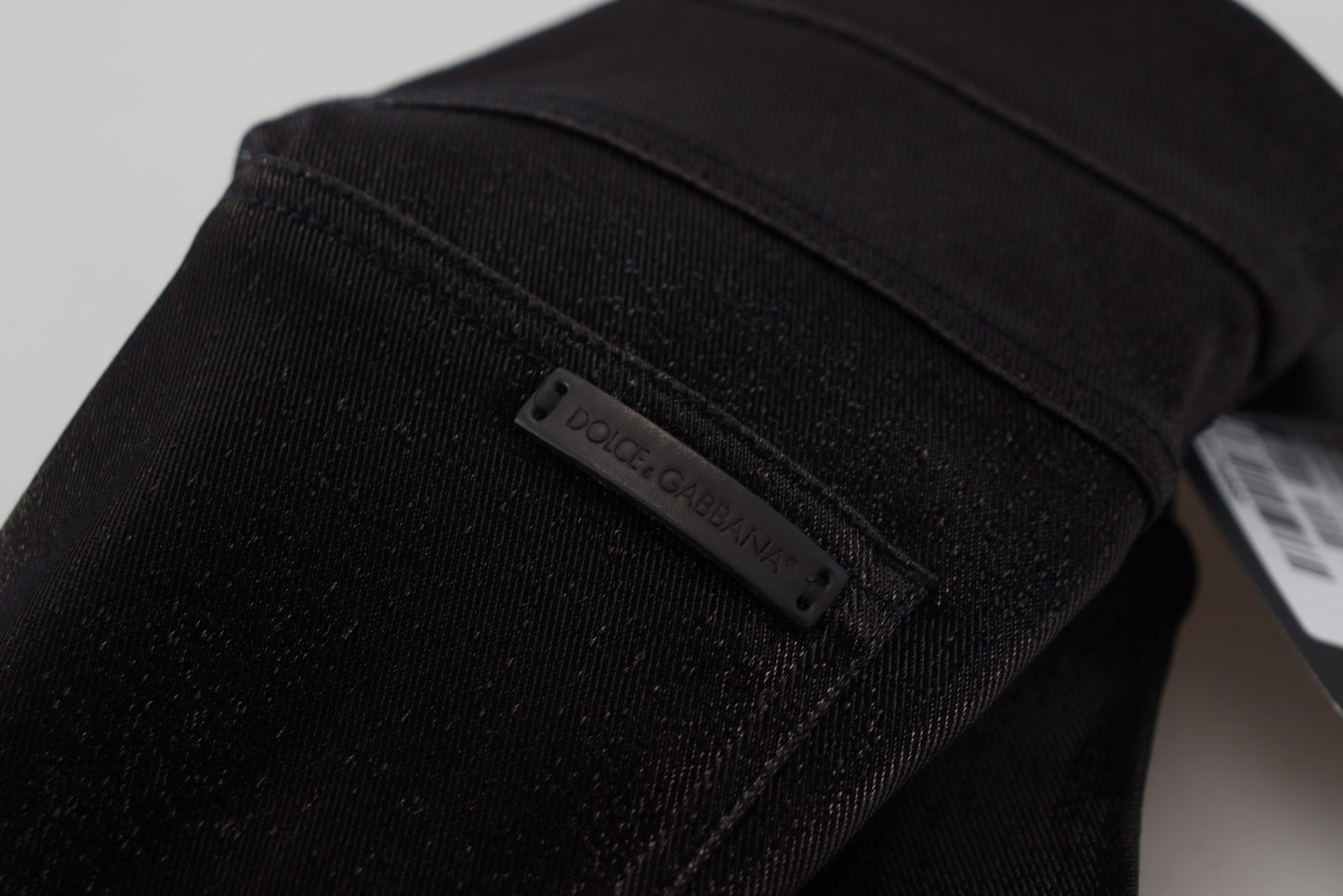 Jean slim en denim de coton délavé noir Dolce & Gabbana