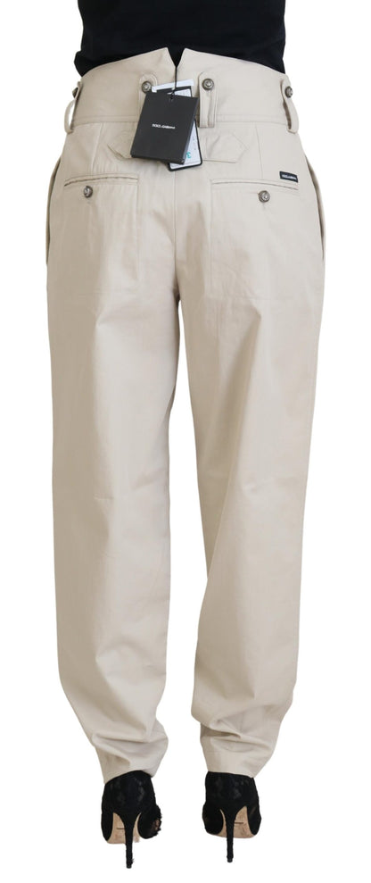 Pantalon Cargo Femme en Coton Beige Dolce & Gabbana