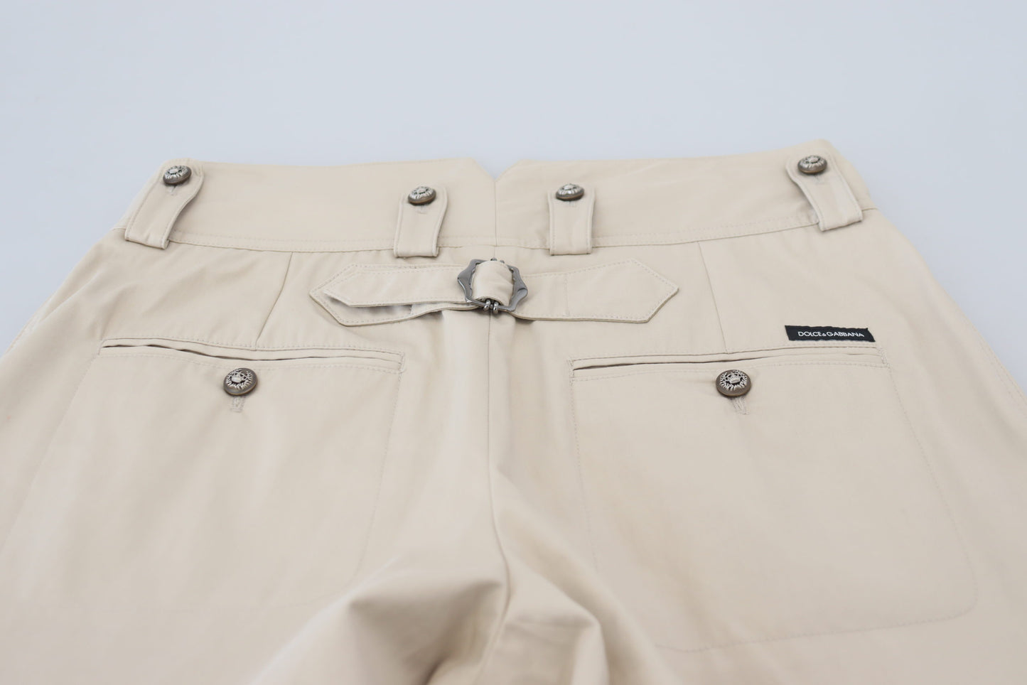 Pantalon Cargo Femme en Coton Beige Dolce & Gabbana