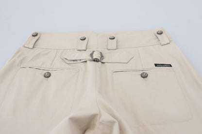 Pantalon Cargo Femme en Coton Beige Dolce & Gabbana